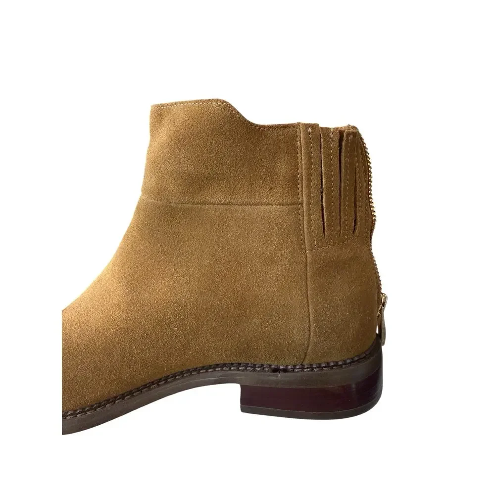 Franco Sarto Women's 8.5  Hawk Boot Tan Wiskey Suede Bootie Back Zip Shoe - Picture 11 of 11